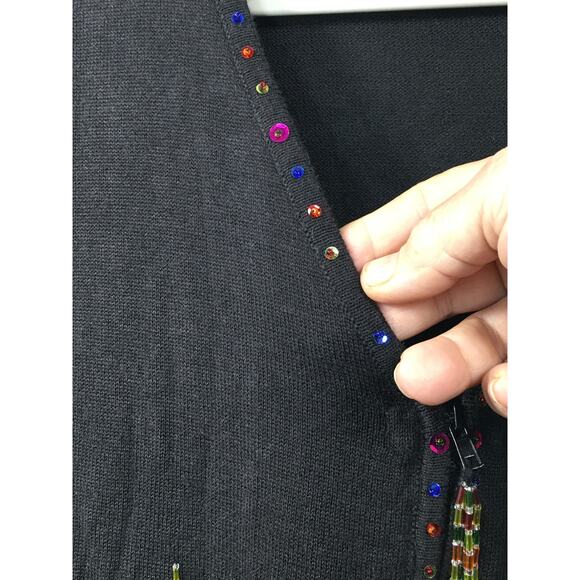 Tiara International Christmas Collection Cardigan Sweater Womens Medium‎ Beaded - Picture 11 of 11